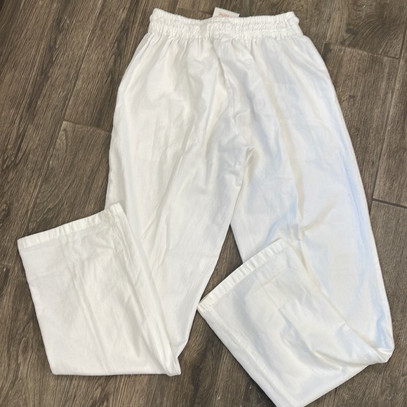 NWT White soft cotton Beachwear Pants - Picture 3 of 4